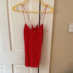 Madewell Red camisole with White Floral Pattern